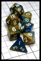 Dice : Dice - Dice Sets - MDG Blue and Gold with White Mini - Massdrop Nov 2016